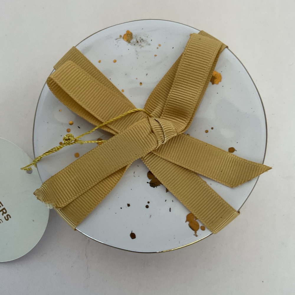 Gold Trim Speckled Top Stoneware Coasters NWT